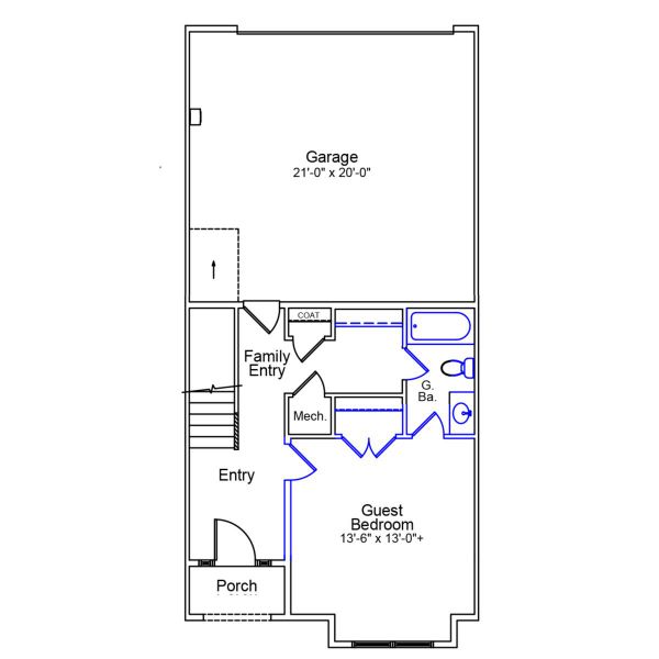 2D floor plan layout of this home in Renaissance at White Oak, Garner, NC (Image 2).