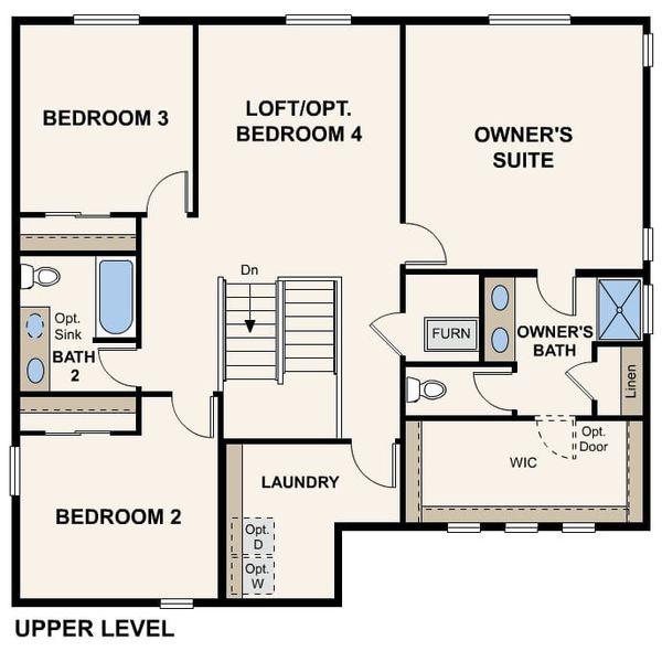 2D floor plan layout of this home in Red Barn Meadows, Mead, CO (Image 4).