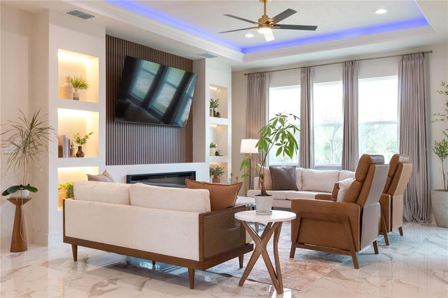 Furnished interior view inside a new home in , Dunnellon (Image 40).