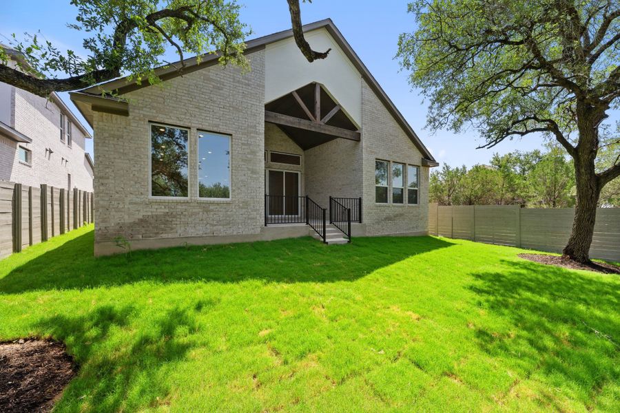 Exterior details and patio area of a home in Wolf Ranch, Georgetown (Image 25).