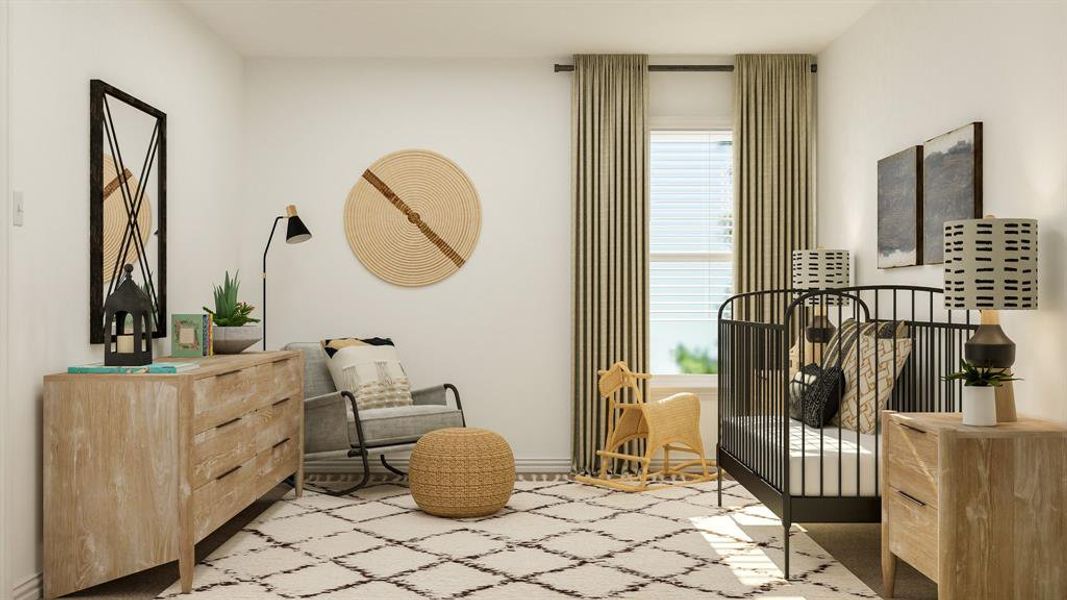 Sitting room featuring light carpet