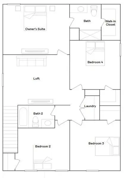 2D floor plan layout of this home in Sunterra, Katy, TX (Image 3).