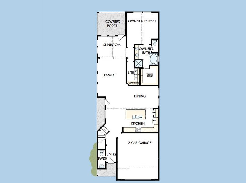 2D floor plan layout for the The Kingsland by David Weekley Homes in Sienna 40' Homesites, Missouri City, TX (Image 3).