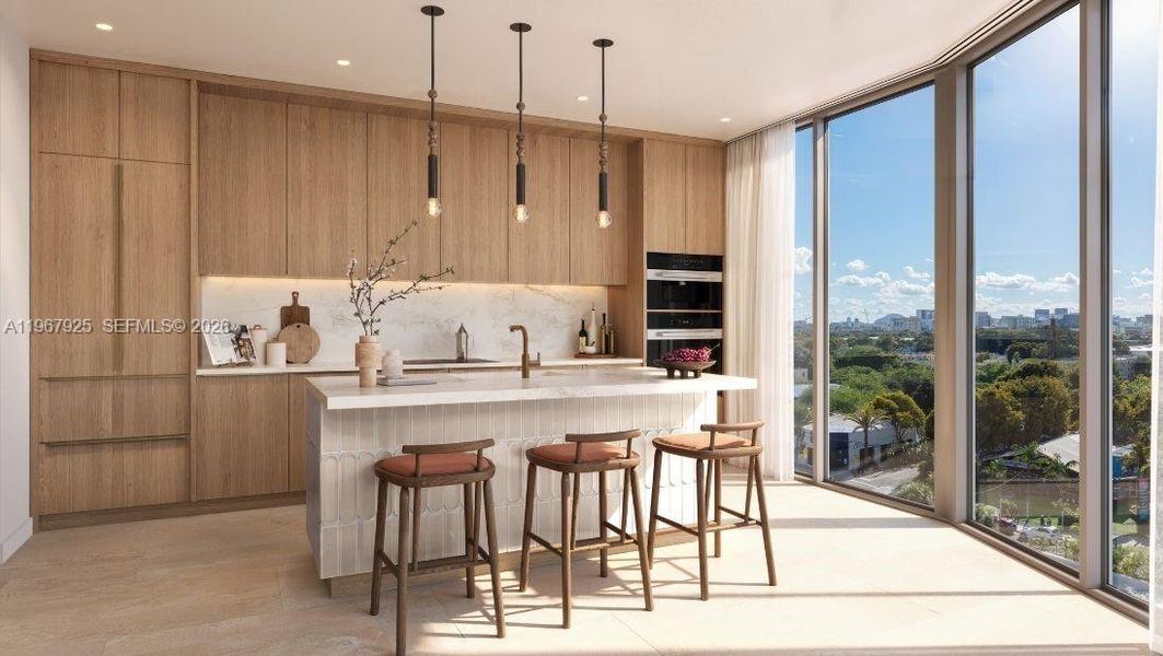 Furnished interior view inside a new home in , Miami (Image 7).