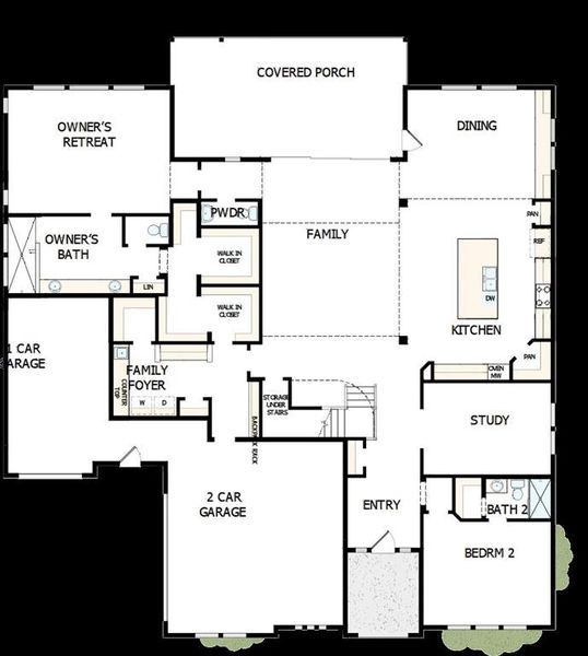 2D floor plan layout of this home in Northshore at Lakewood Village - Estate Series, Lakewood Village, TX (Image 3). 2D floor plan layout of this home in Northshore at Lakewood Village - Estate Series, Lakewood Village, TX (Image 3).