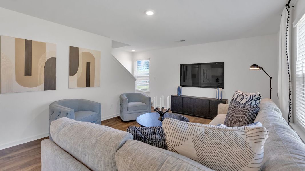 Furnished interior view inside a new home in The Hideaway at Fox Meadows, Bluff City (Image 9). Furnished interior view inside a new home in The Hideaway at Fox Meadows, Bluff City (Image 9).