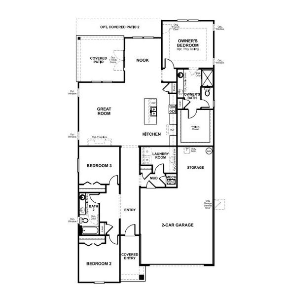 2D floor plan layout of this home in Coastal Gardens, Palm Coast, FL (Image 3).