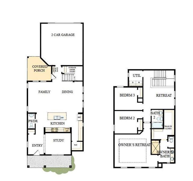 2D floor plan layout of this home in Whitley Preserve – Park Collection, Mint Hill, NC (Image 2). 2D floor plan layout of this home in Whitley Preserve – Park Collection, Mint Hill, NC (Image 2).