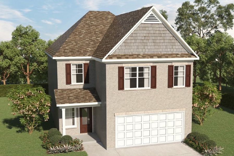 Representative exterior photo of a completed home built from the The Franklin II by Direct Residential Communities in Fairview Lake, Conyers, GA (Image 8).