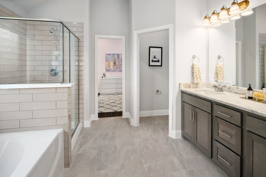 Representative furnished interior of a home built from the Brazos by UnionMain Homes in Wildflower Ranch, Justin (Image 19).