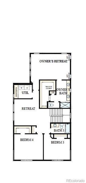 2D floor plan layout of this home in Painted Prairie Cottage, Aurora, CO (Image 4).