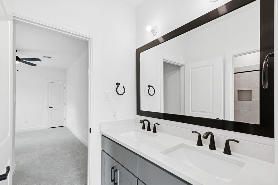 Another view of Jack and jill bath.