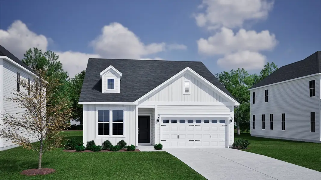 Representative exterior photo of a completed home built from the Clark - Vanguard Collection by Mungo Homes in Ovation at Sweetbrier, Durham, NC (Image 4).
