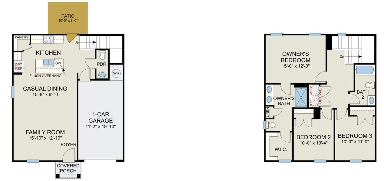 2D floor plan layout of this home in McLean Landing, Cameron, NC (Image 2).