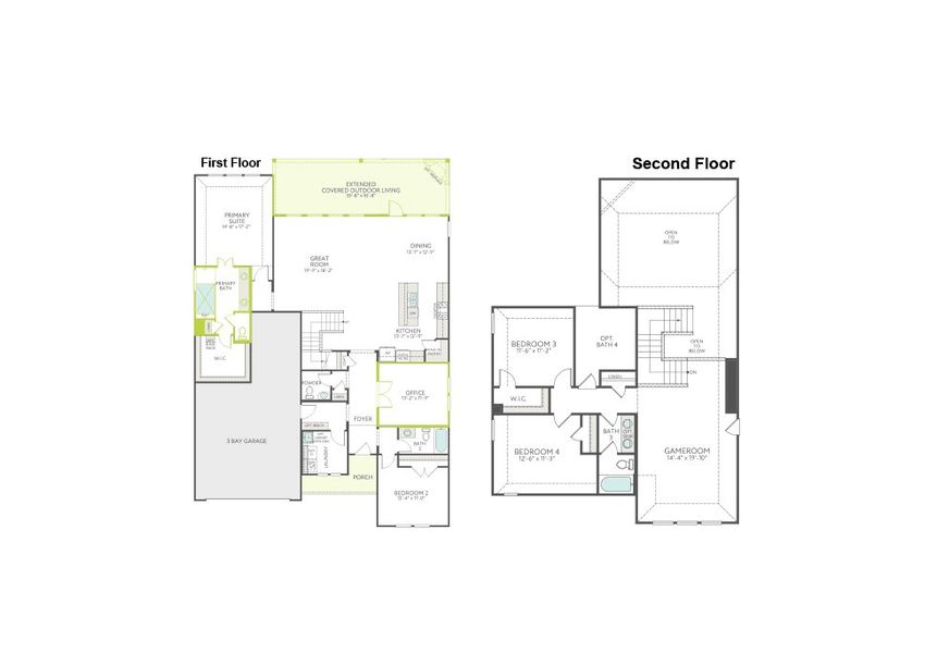 2D floor plan layout of this home in LaPrelle, Fort Worth, TX (Image 2). 2D floor plan layout of this home in LaPrelle, Fort Worth, TX (Image 2).