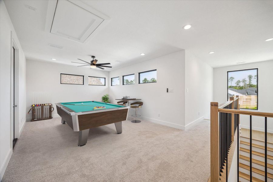 Upstairs loft space that easily doubles as a Game Room! This photo is virtually staged. Upstairs loft space that easily doubles as a Game Room! This photo is virtually staged.