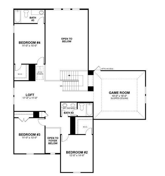 2D floor plan layout for the Rio Grande by M/I Homes in Barksdale, Leander, TX (Image 3). 2D floor plan layout for the Rio Grande by M/I Homes in Barksdale, Leander, TX (Image 3).