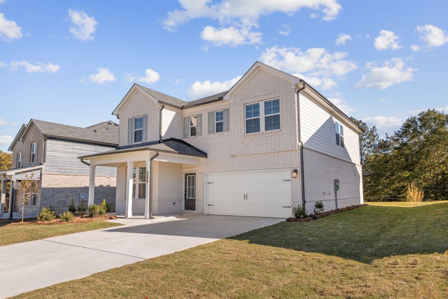 A house with a garage.