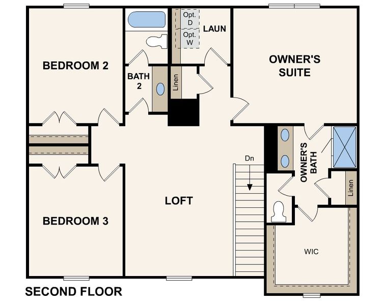 2D floor plan layout of this home in Hawthorne Reserve, Dallas, GA (Image 3).