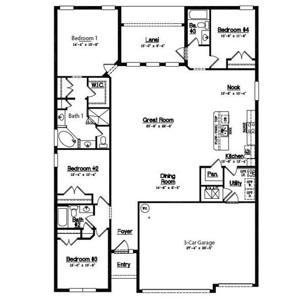 2D floor plan layout of this home in Wynwood, Ocoee, FL (Image 3). 2D floor plan layout of this home in Wynwood, Ocoee, FL (Image 3).
