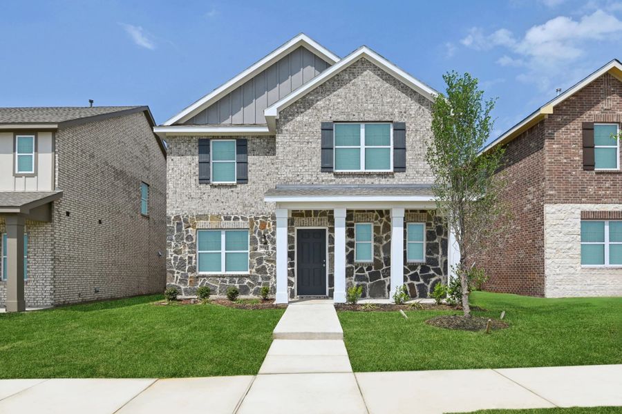 Representative exterior photo of a completed home built from the Neptune by Starlight Homes in Brookshire at Legacy Hills, Celina, TX (Image 1). Representative exterior photo of a completed home built from the Neptune by Starlight Homes in Brookshire at Legacy Hills, Celina, TX (Image 1).