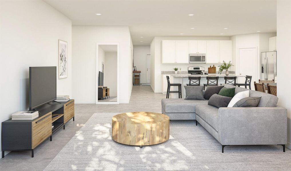 Open great room (*Artist rendering used for illustration purposes only.) Open great room (*Artist rendering used for illustration purposes only.)