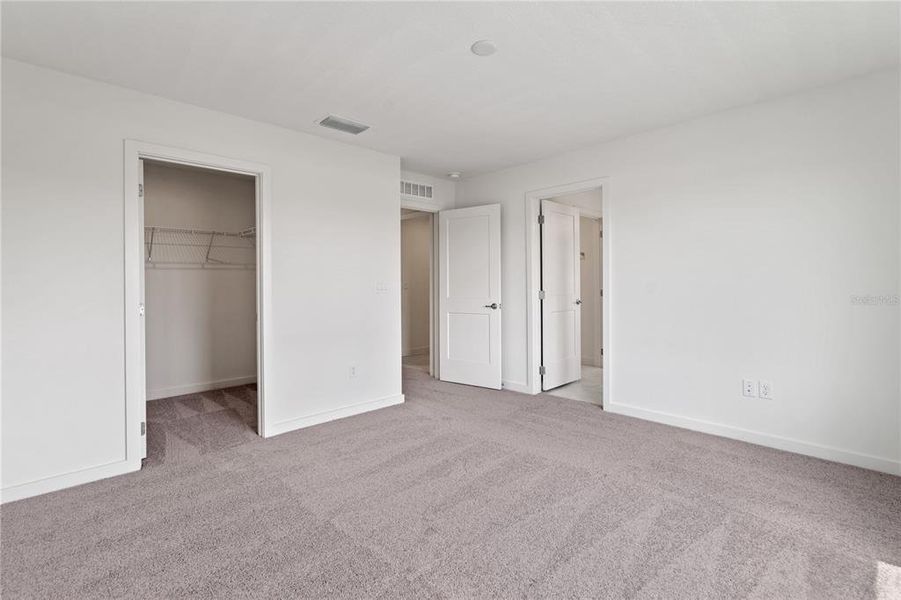 Primary bedroom with walk-in closet.