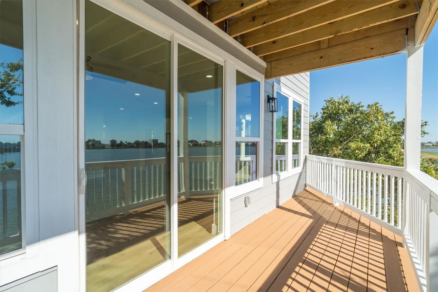 Sliding glass doors leading into the living room Sliding glass doors leading into the living room
