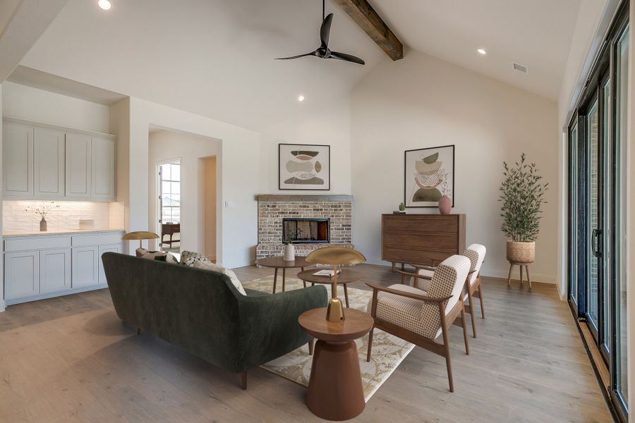 Representative furnished interior of a home built from the The Odessa by Kenmark Homes in Paloma Ranches, Justin (Image 5).