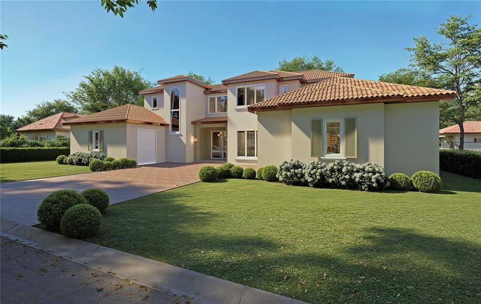 Front exterior of a new home in , Orlando, FL, highlighting curb appeal (Image 21).