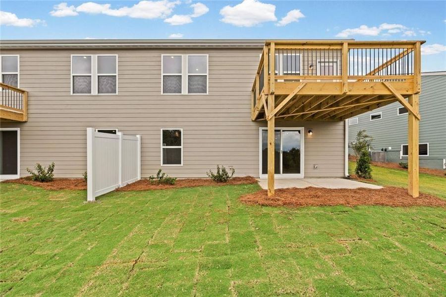 Exterior details and patio area of a home in Villas at Gold Creek, Dawsonville (Image 23).
