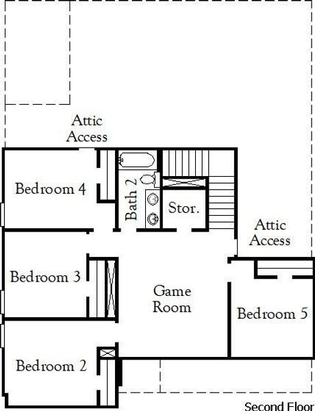 2D floor plan layout of this home in Windrose Green, Angleton, TX (Image 4).