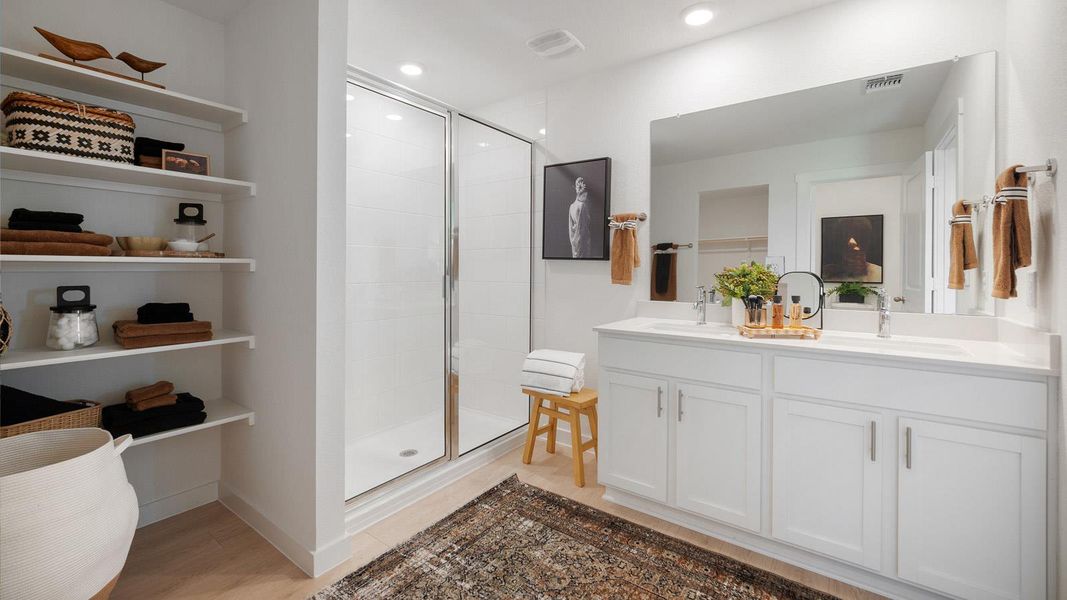 Furnished interior view inside a new home in Trails at Wildhorse, Austin (Image 4). Furnished interior view inside a new home in Trails at Wildhorse, Austin (Image 4).