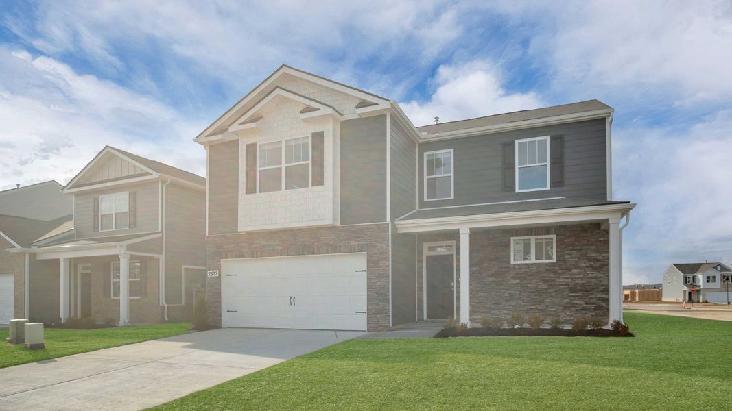 Representative exterior photo of a completed home built from the BELFORT by D.R. Horton in Harvest Point, Spring Hill, TN (Image 19).