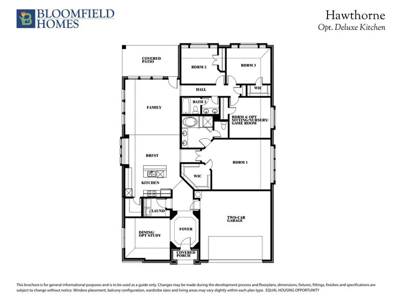 Hawthorne Floor Plan with Optional Deluxe Kitchen