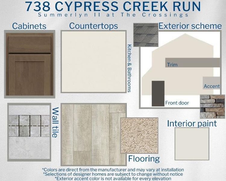 Summerlyn II - Colors for this home