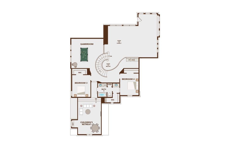 2D floor plan layout for the Grand South Pointe by Grand Homes in Grand Estates of Anna, Anna, TX (Image 4). 2D floor plan layout for the Grand South Pointe by Grand Homes in Grand Estates of Anna, Anna, TX (Image 4).