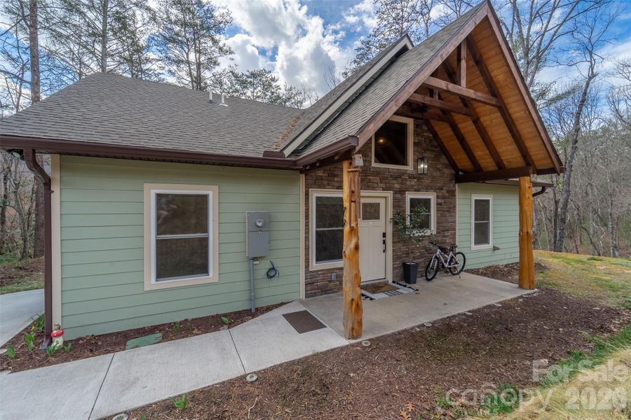 Exterior details and patio area of a home in , Bryson City (Image 2). Exterior details and patio area of a home in , Bryson City (Image 2).