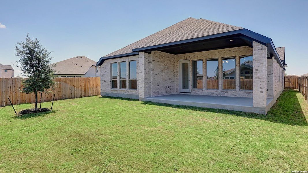 Exterior details and patio area of a home in Alsatian Oaks, Castroville (Image 3). Exterior details and patio area of a home in Alsatian Oaks, Castroville (Image 3).