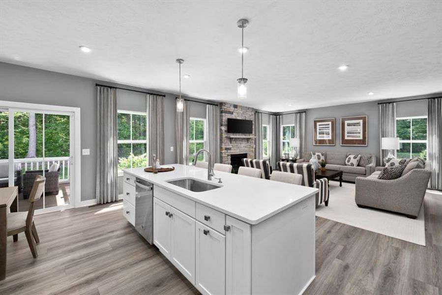 Representative furnished interior of a home built from the Roanoke by Ryan Homes in Muirwood, Murfreesboro (Image 6).