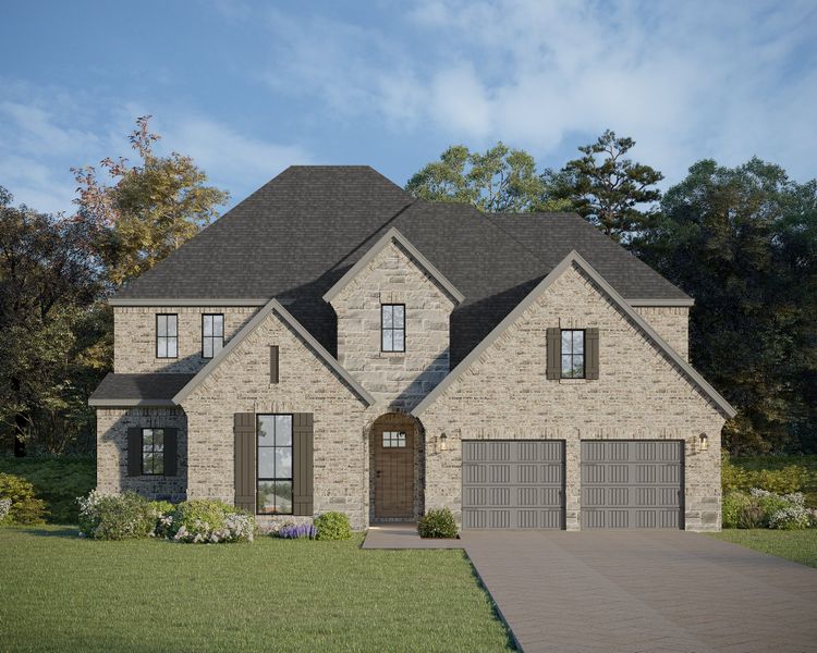 Plan 1640 Elevation D w/ Stone