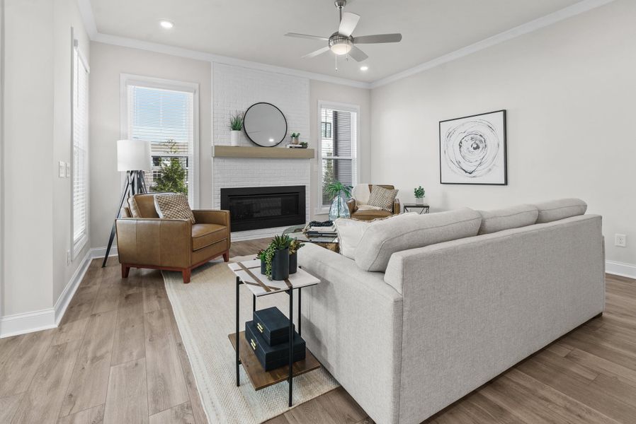 Representative furnished interior of a home built from the The Bullard by The Providence Group in Promenade at Sawnee Village, Cumming (Image 11).