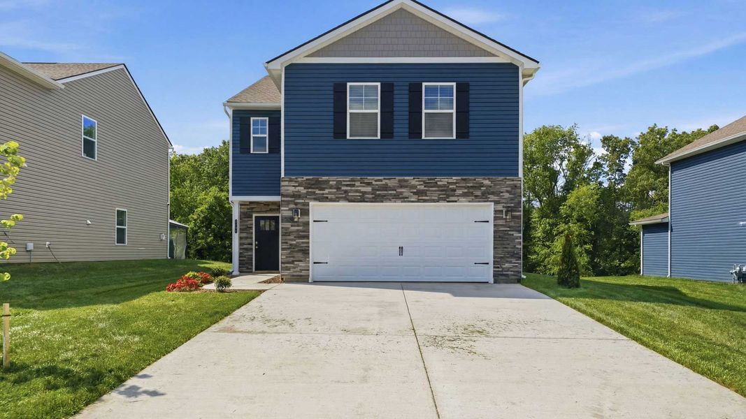 Front exterior of a new home in Fieldcrest Acres, Blountville, TN, highlighting curb appeal (Image 1). Front exterior of a new home in Fieldcrest Acres, Blountville, TN, highlighting curb appeal (Image 1).