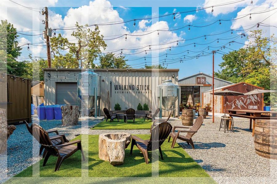 Walking Stick Brewing Company, together with their tap room and beer garden affectionately known as “The Stick”, features a seamless indoor-outdoor experience with craft beer and rotating food trucks.