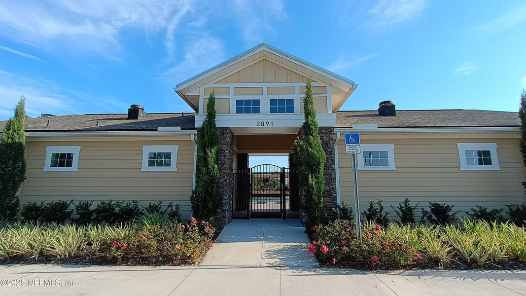 Front exterior of a new home in Cross Creek, Green Cove Springs, FL, highlighting curb appeal (Image 22).