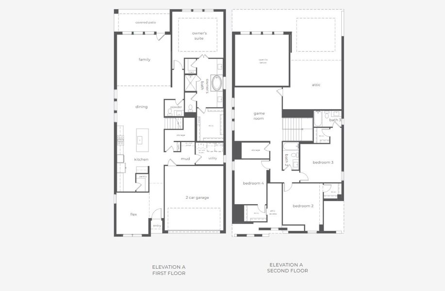 2D floor plan layout for the Provence by Normandy Homes in Watson Branch, Mansfield, TX (Image 1). 2D floor plan layout for the Provence by Normandy Homes in Watson Branch, Mansfield, TX (Image 1).