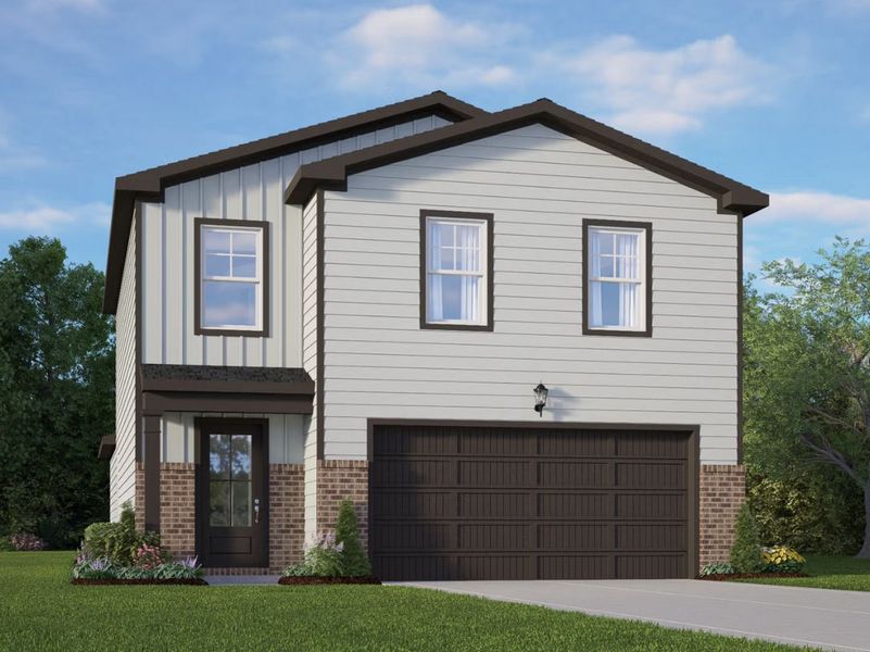 Front exterior of a new home in Agave, San Antonio, TX, highlighting curb appeal (Image 5).