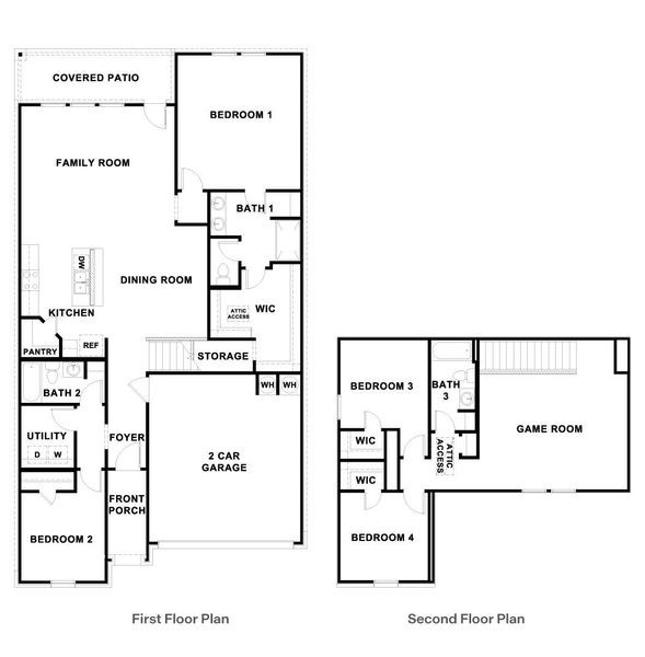 2D floor plan layout of this home in Prairie Lakes, Buda, TX (Image 4).