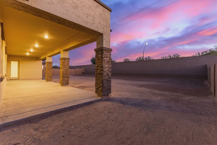 Exterior details and patio area of a home in Bellero Estates, Queen Creek (Image 24).