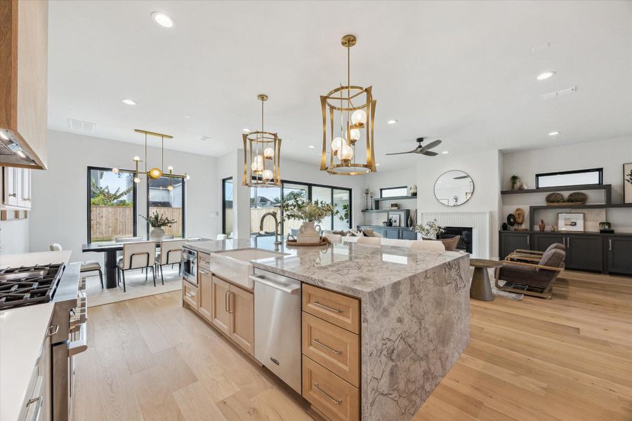 Warm and inviting. Tons of natural lighting.